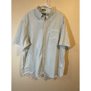 Saddlebred Big Man 2x Green Stripe Short Sleeve Button Shirt